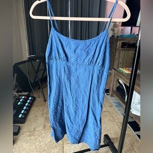 Blue mini dress with peep hole back